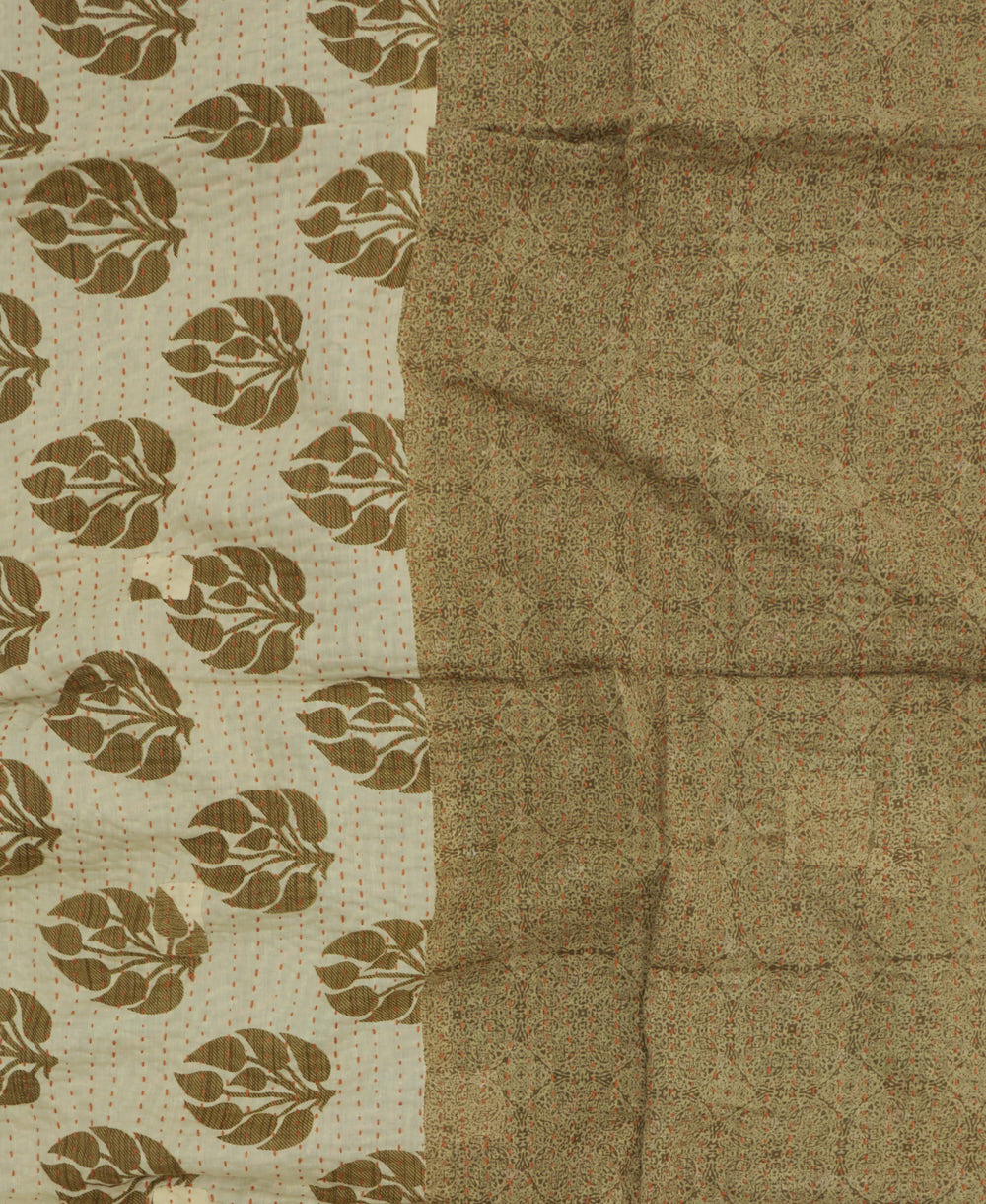 kantha blanket with kantha stitching