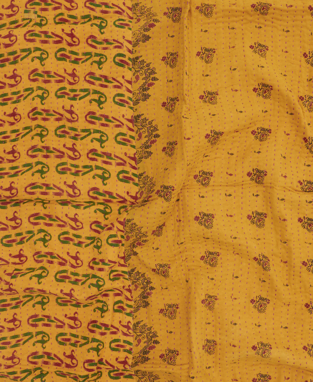 kantha blanket with kantha stitching