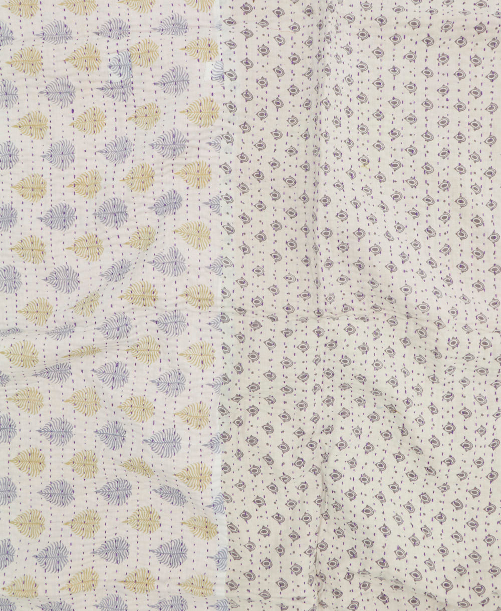 kantha blanket with kantha stitching