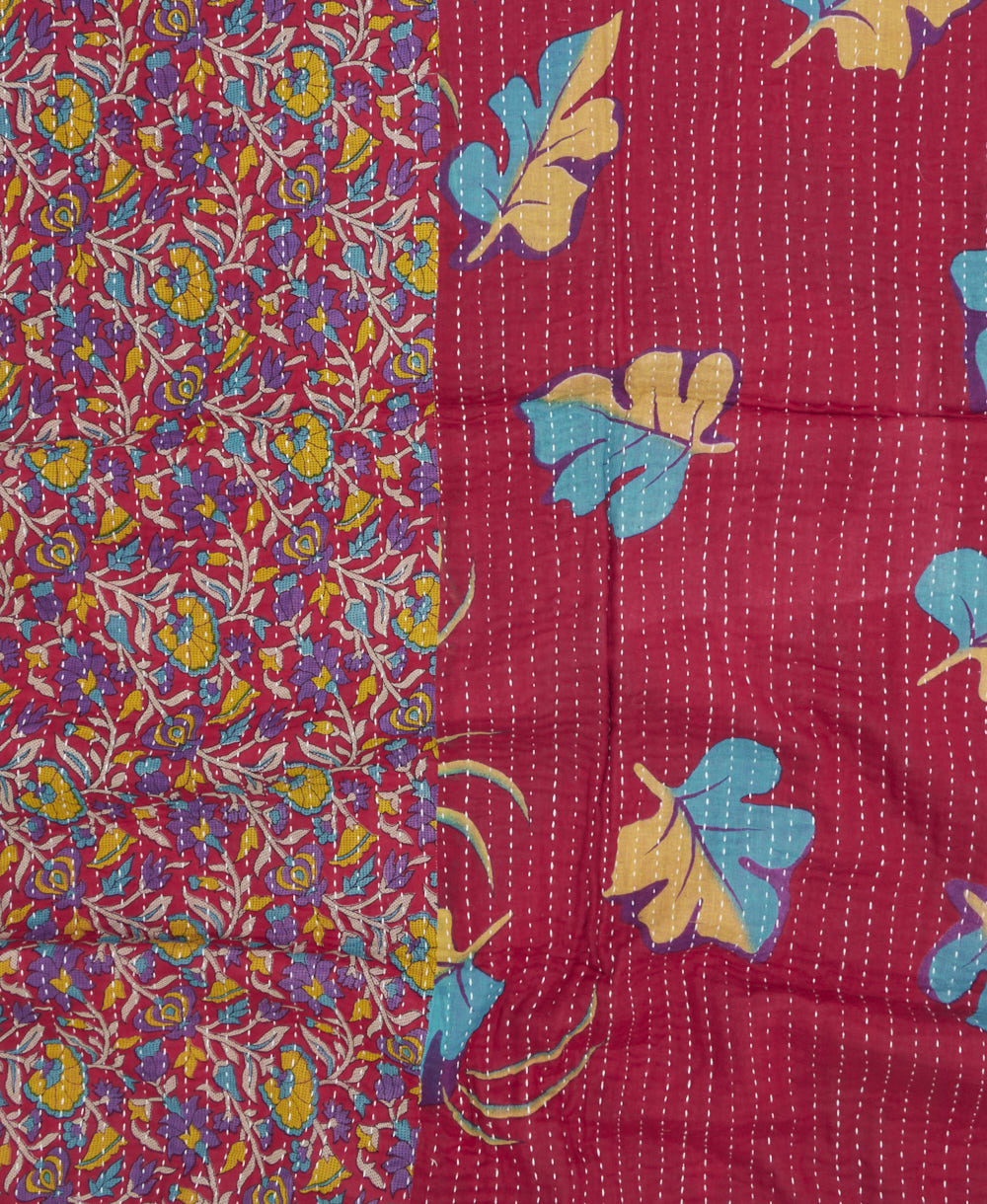 kantha blanket with kantha stitching
