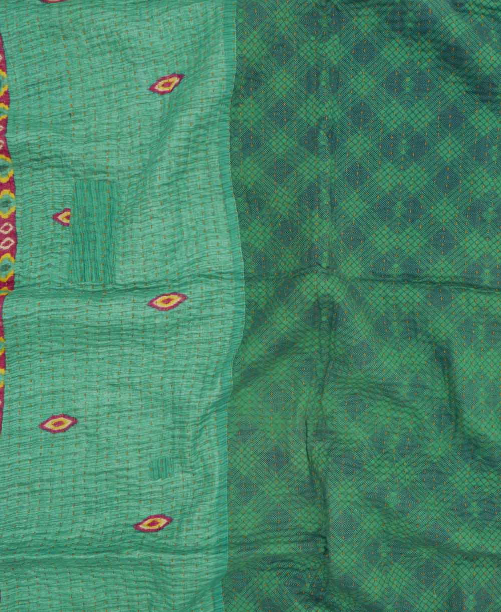 kantha blanket with kantha stitching