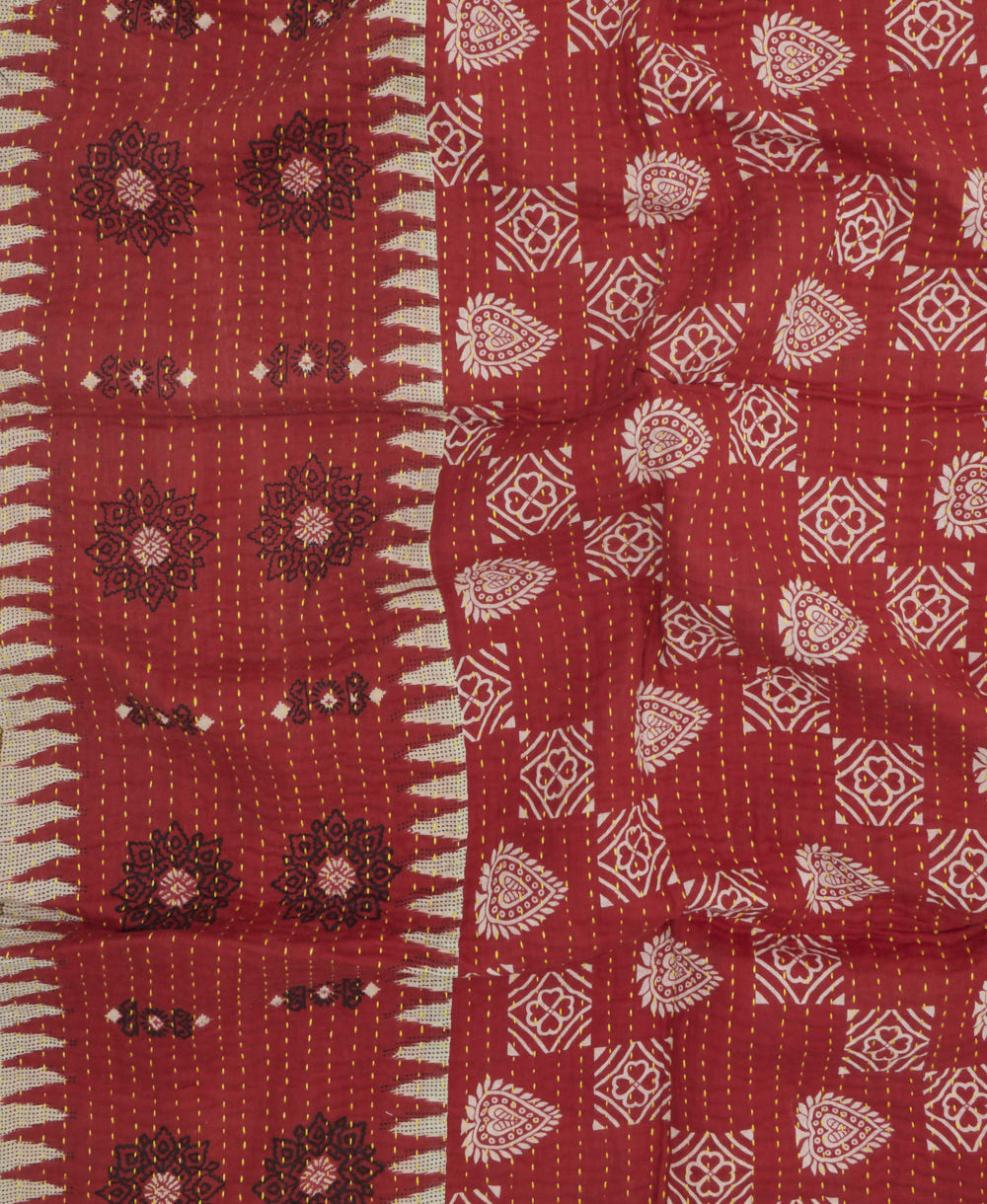 kantha blanket with kantha stitching