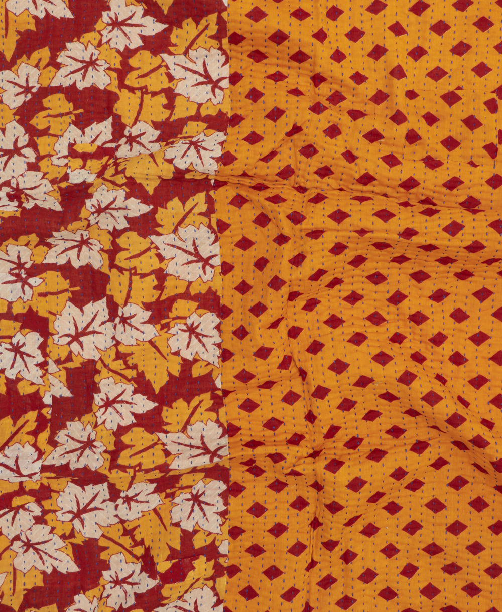 kantha blanket with kantha stitching