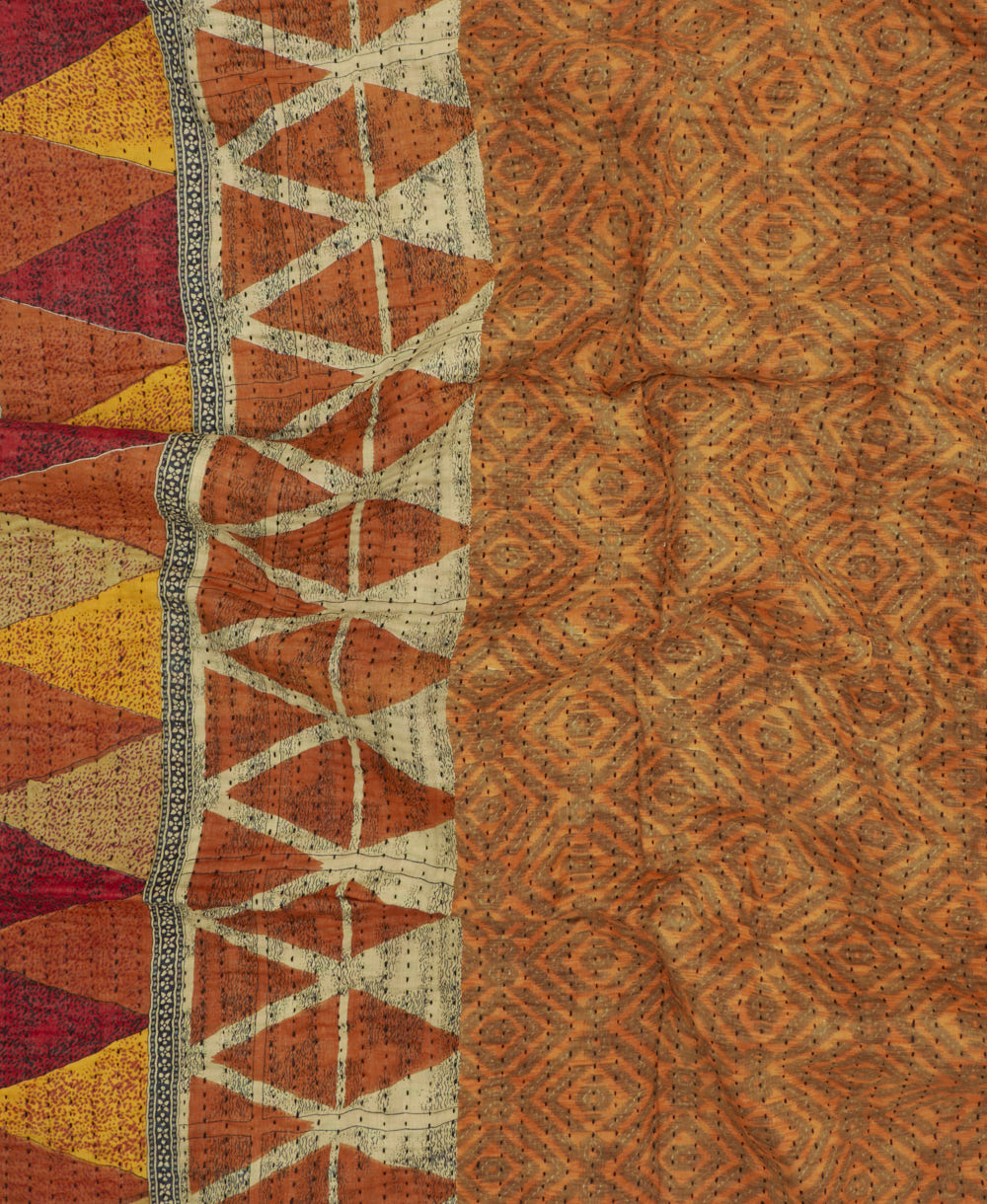 kantha blanket with kantha stitching