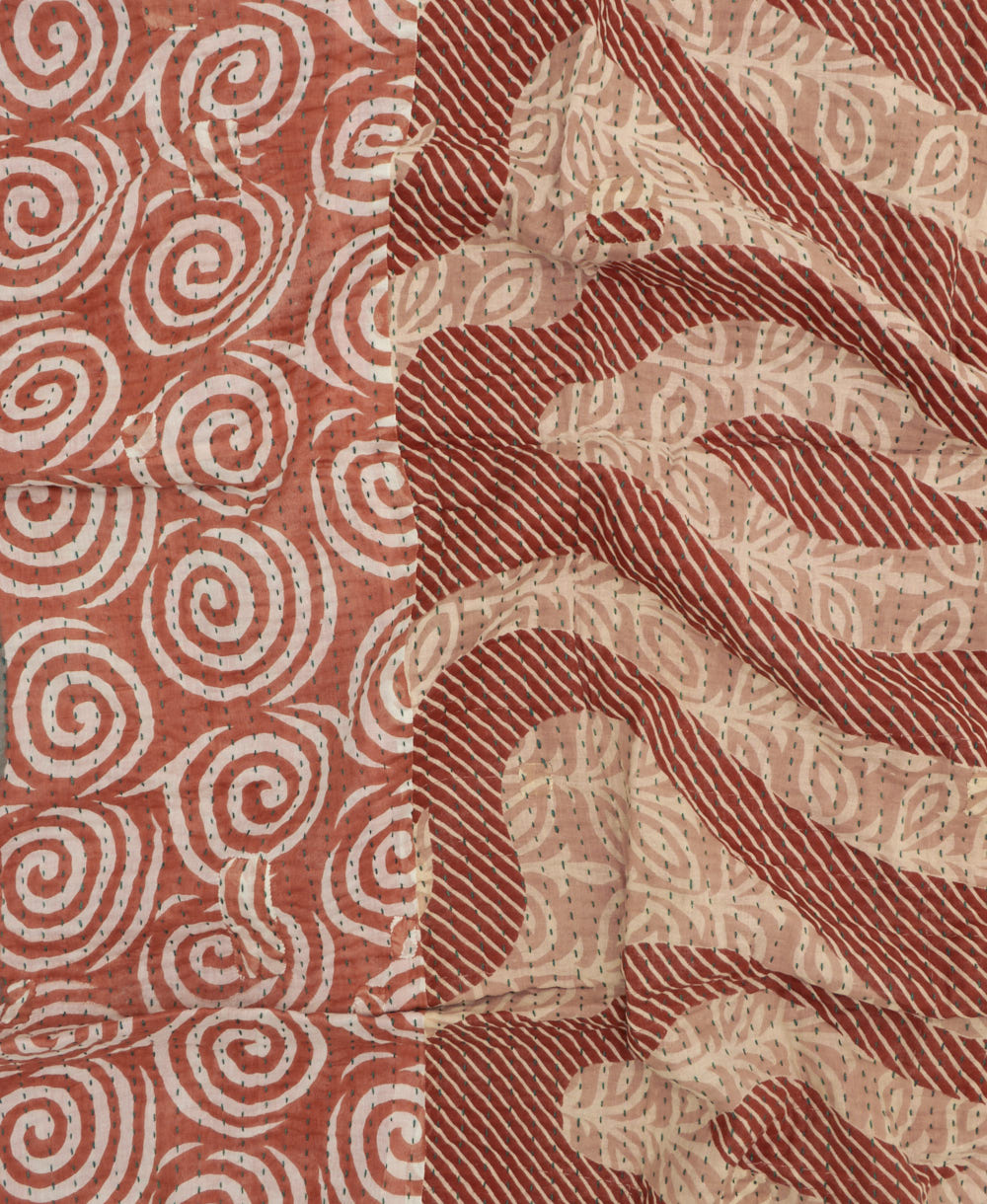 kantha blanket with kantha stitching
