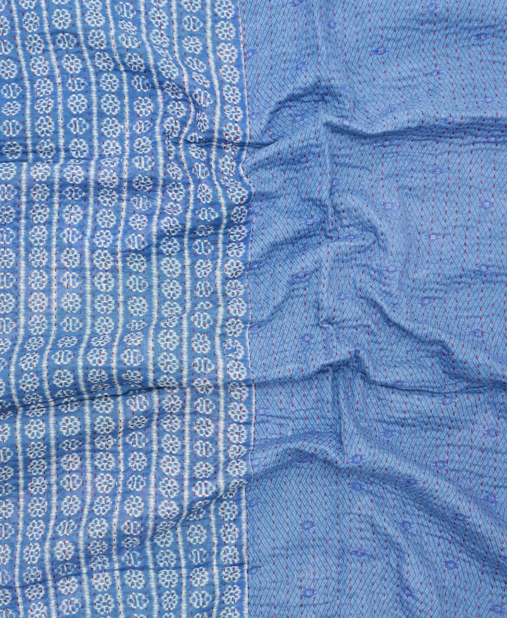 kantha blanket with kantha stitching