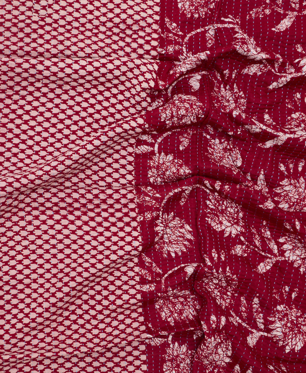 kantha blanket with kantha stitching