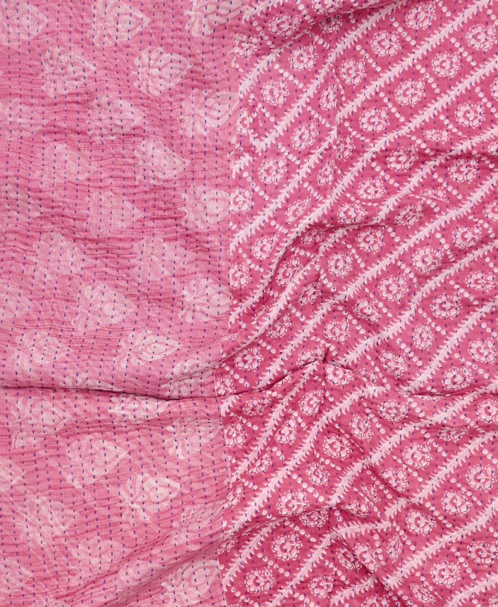 kantha blanket with kantha stitching