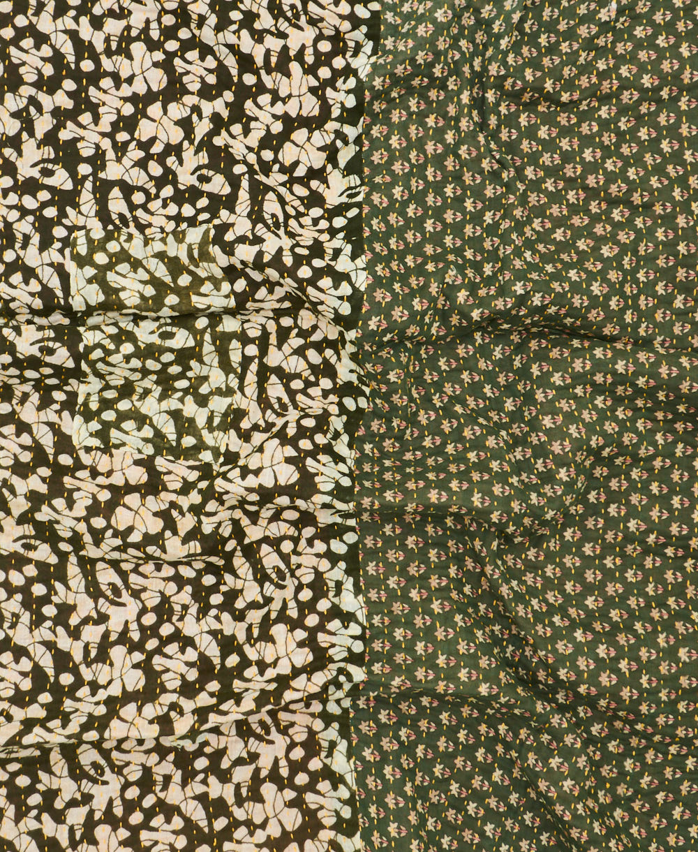 kantha blanket with kantha stitching