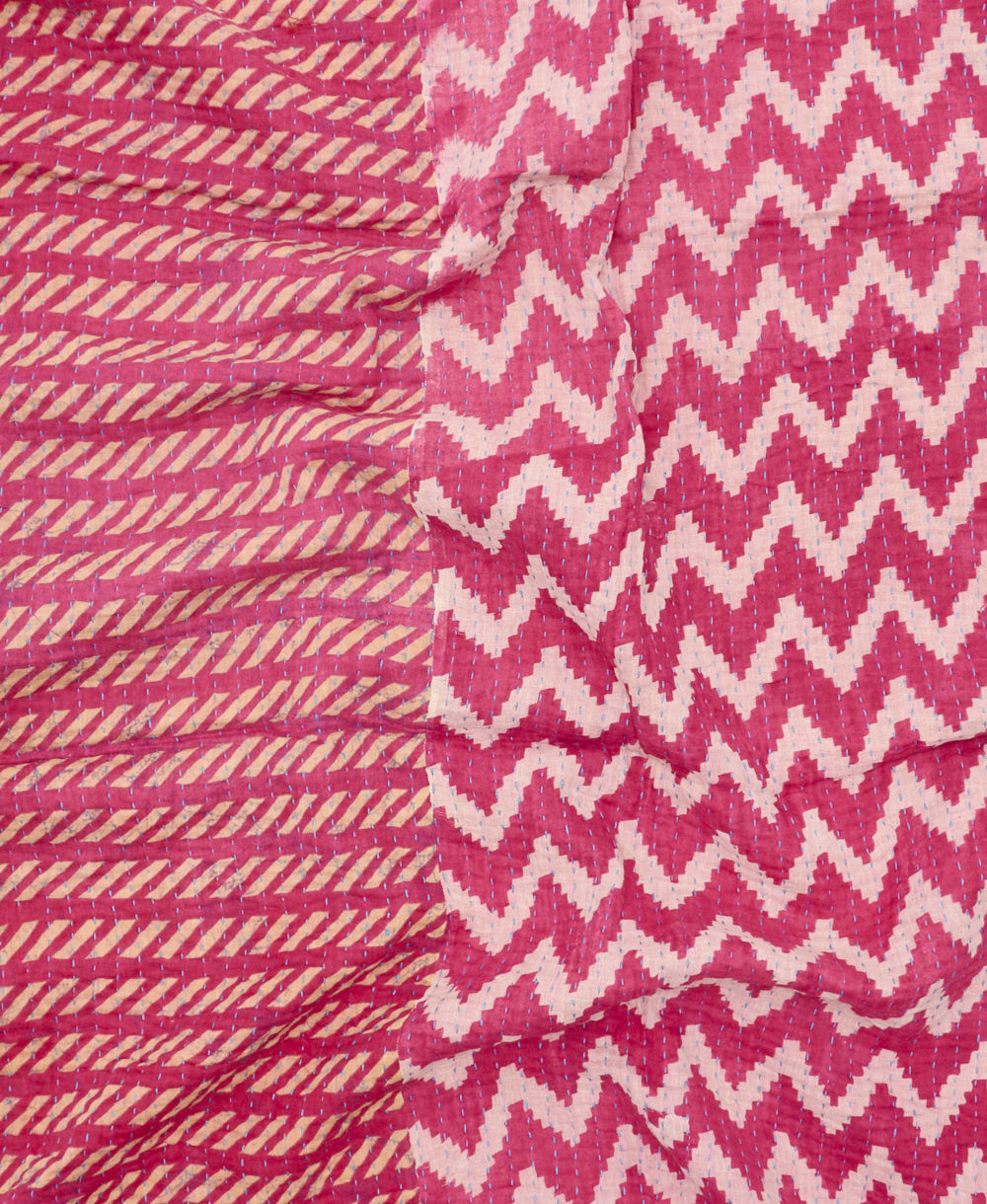 kantha blanket with kantha stitching