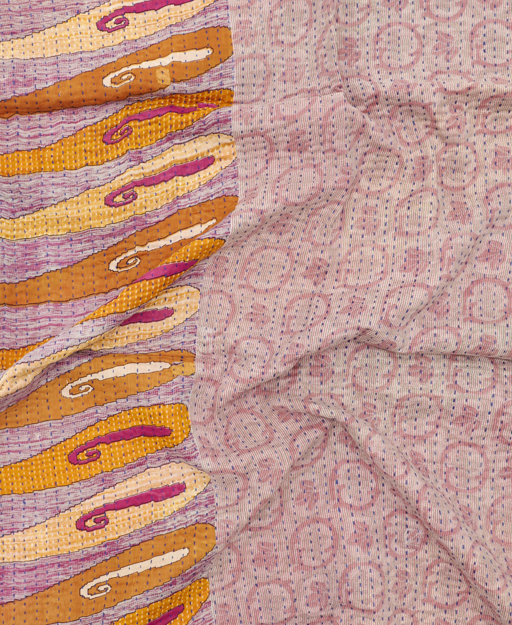 kantha blanket with kantha stitching