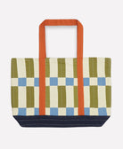 checkered canvas tote handmade in India by women artisans