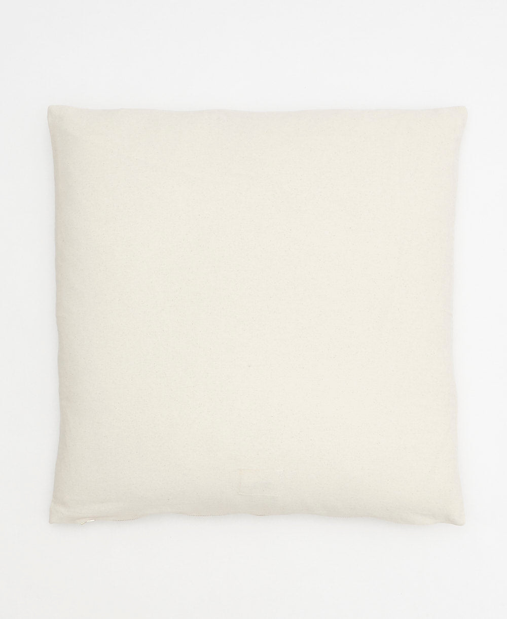 solid back of ivory triangle stitch throw pillow
