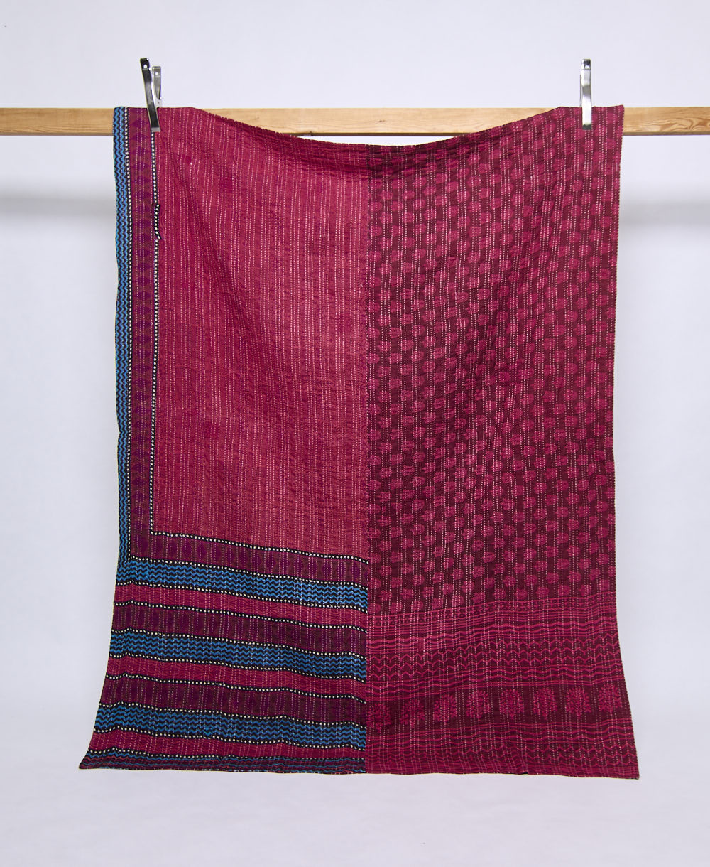 twin kantha quilt handmade in India