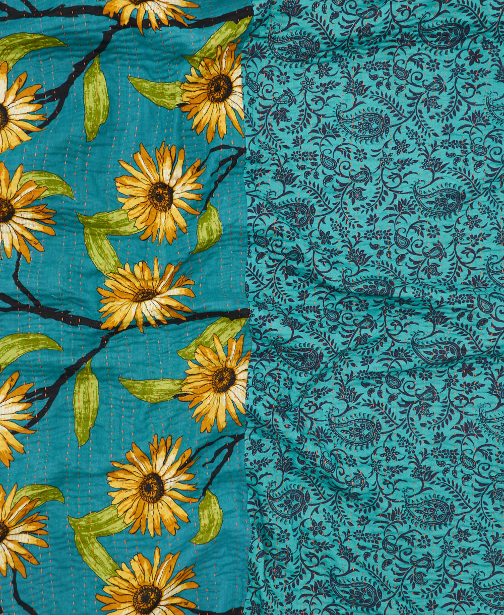 quilted throw in twin size handmade in India by Anchal artisans