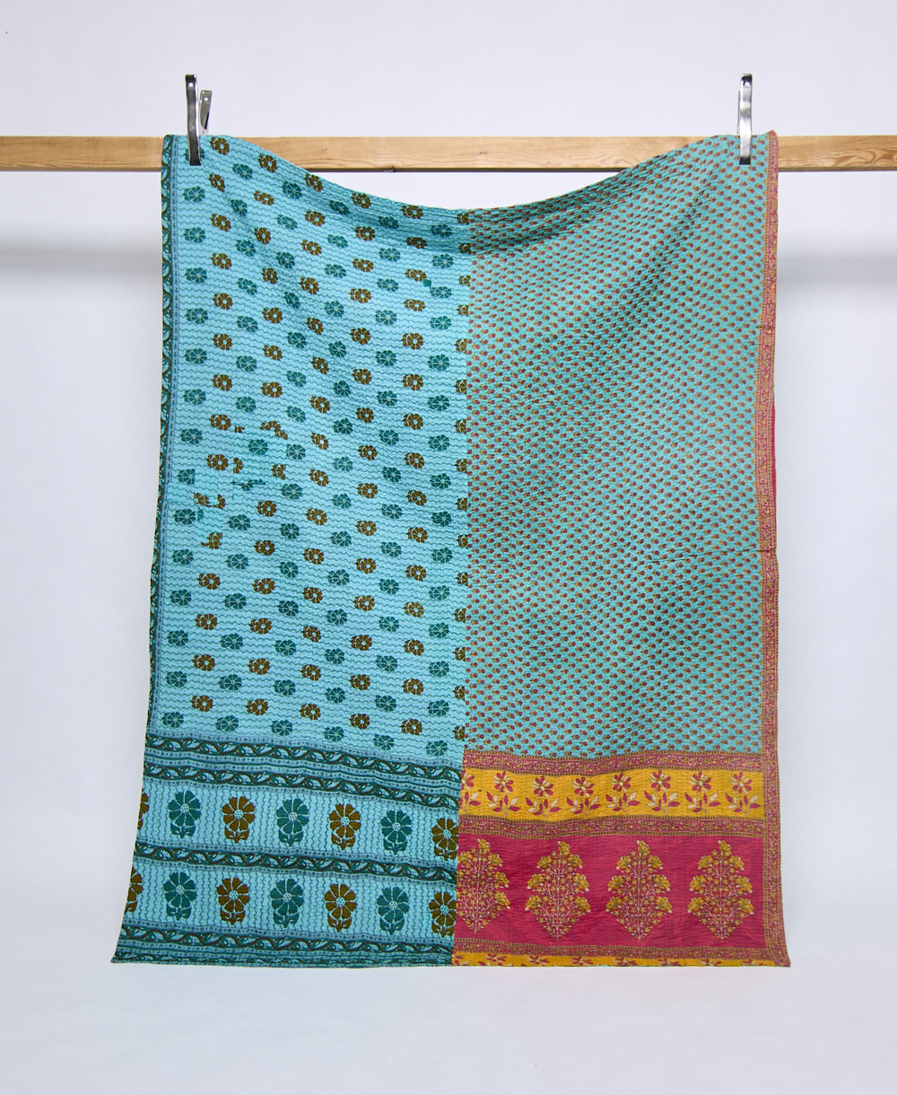 twin kantha quilt handmade in India