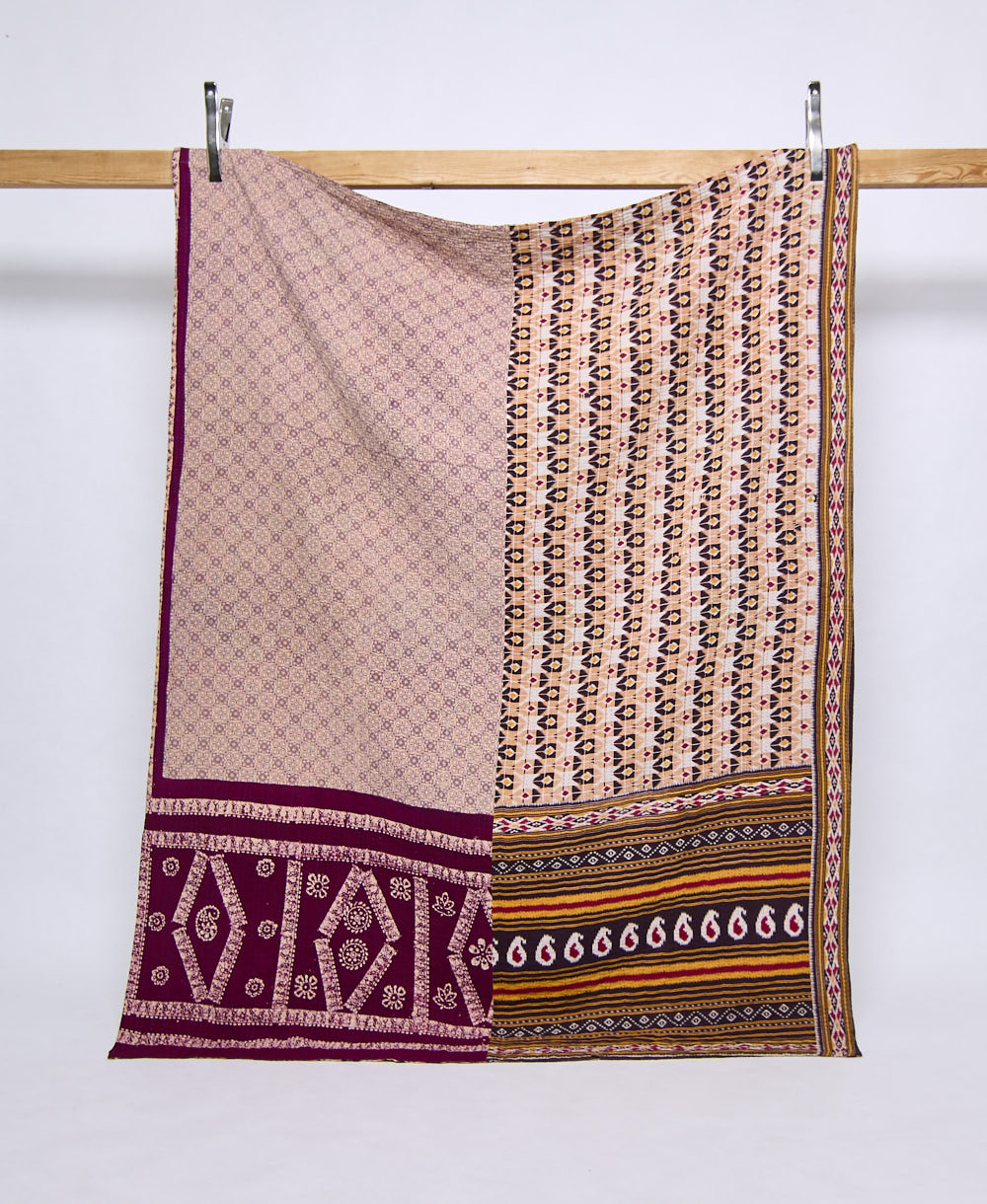 twin kantha quilt handmade in India