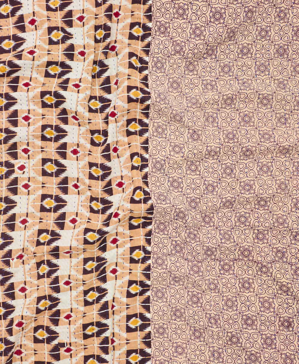 quilted throw in twin size handmade in India by Anchal artisans