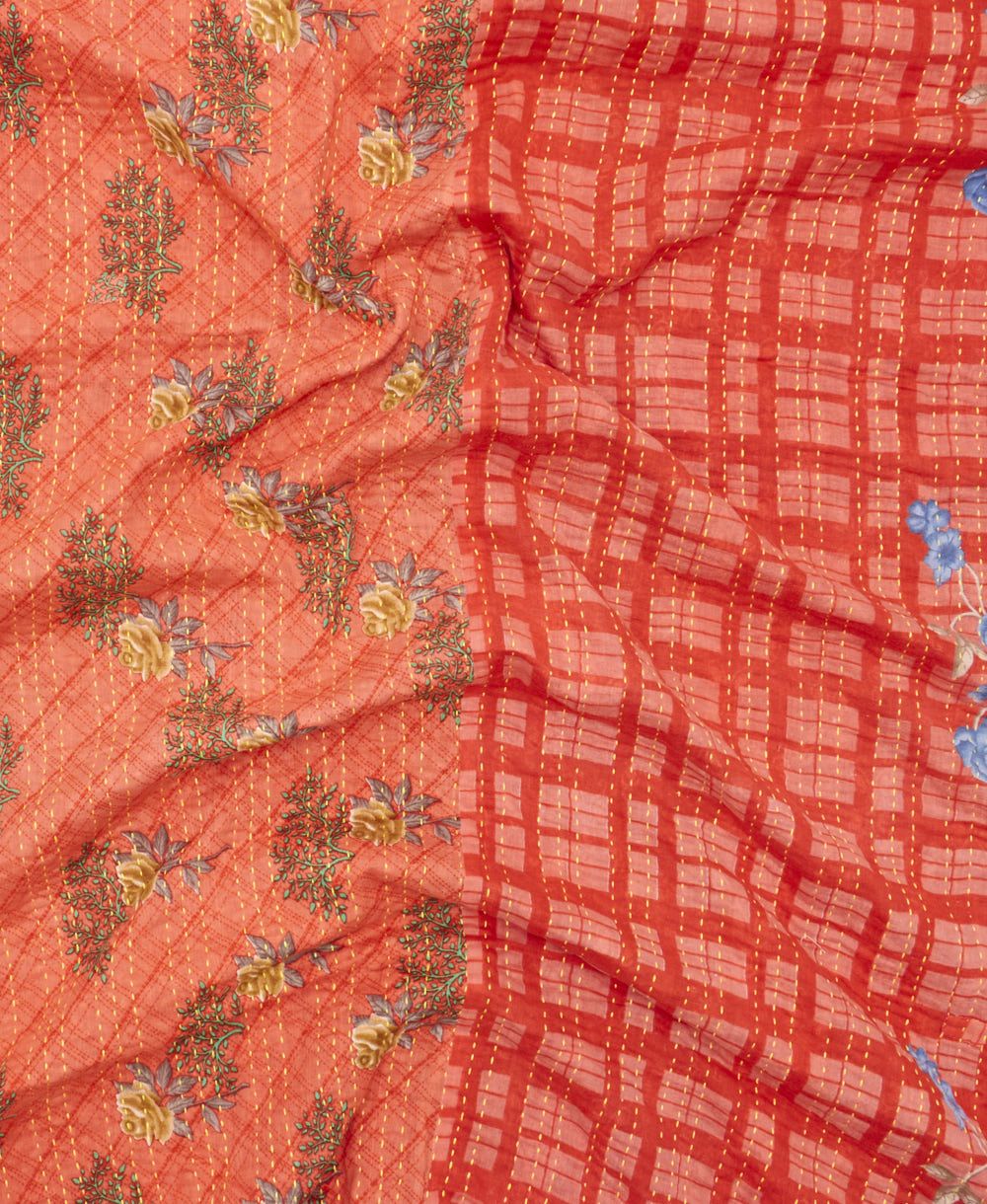 quilted throw in twin size handmade in India by Anchal artisans