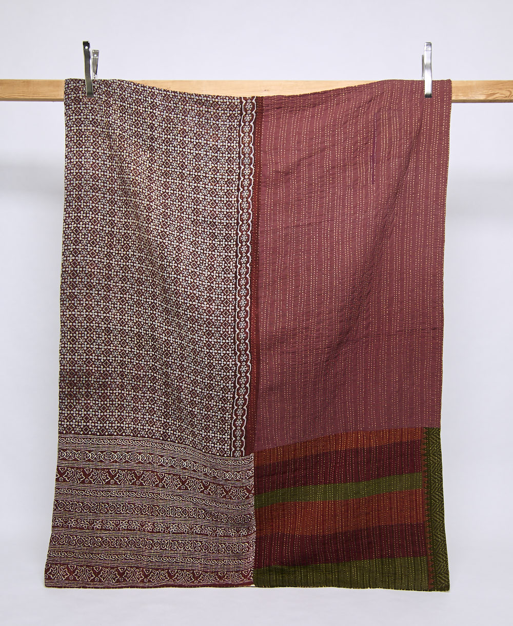 twin kantha quilt handmade in India