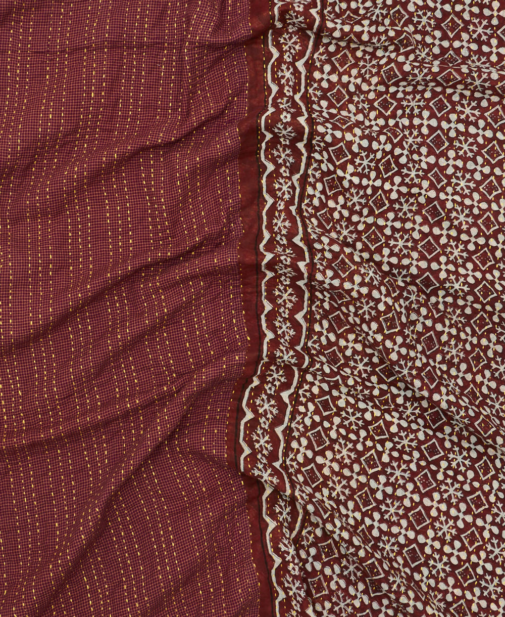 soft twin kantha blanket made from upcycled vintage cotton saris