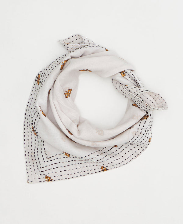 artisan-made vintage cotton bandana in a mustard geometric design

