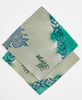 embroidered bandana scarf in a one-of-a-kind blue and green abstract pattern
