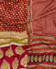 King kantha quilt with reversible burgundy and tan paisley pattern
