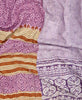 King kantha quilt with reversible purple paisley pattern
