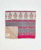  Artisan-made queen kantha quilt in a marron paisley design made from upcycled saris
