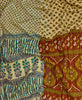 Queen kantha quilt with reversible neutral paisley pattern
