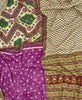 Queen kantha quilt with reversible purple and brown paisley pattern
