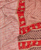  Red paisley kantha bedding quilt ethically made from vintage cotton fabric
