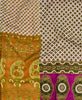 green and brown pasiley kantha bedding quilt ethically made from vintage cotton fabric
