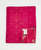 Artisan-made twin kantha quilt in a red traditional  design made from upcycled saris
