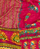 red and yellow paisley kantha bedding quilt ethically made from vintage cotton fabric

