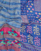 blue striped kantha bedding quilt ethically made from vintage cotton fabric
