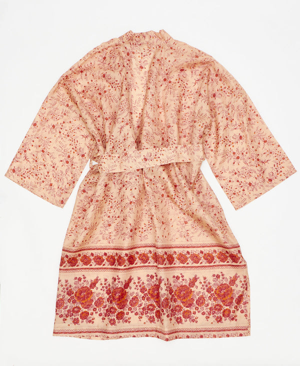 Artisan-made one-of-a-kind floral vintage silk robe