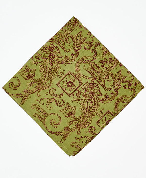 vintage silk scarf featuring an ornate floral pattern created using sustainably sourced saris