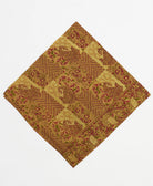 vintage silk scarf featuring a yellow-beige geometric paisley pattern created using sustainably sourced saris