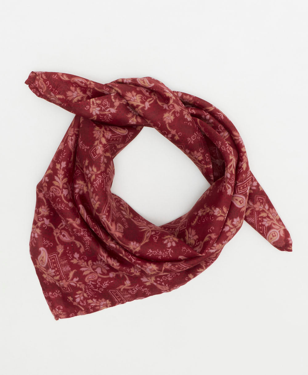 vintage silk scarf handmade from upcycled saris in India by women artisans