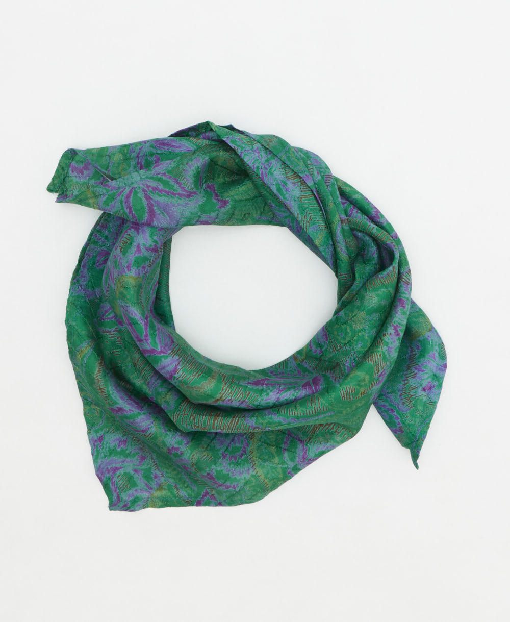 vintage silk scarf handmade from upcycled saris in India by women artisans