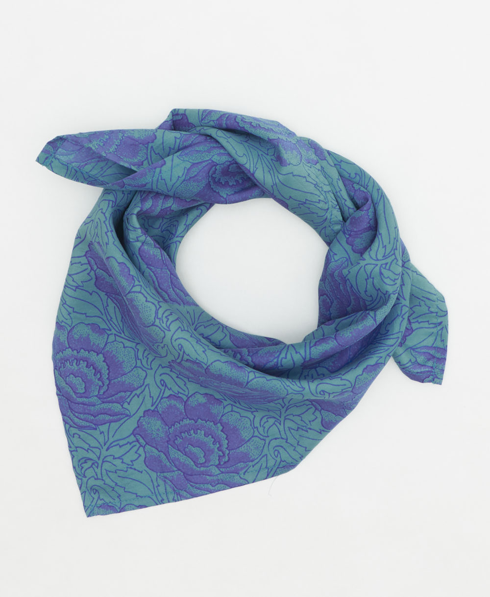 vintage silk scarf handmade from upcycled saris in India by women artisans