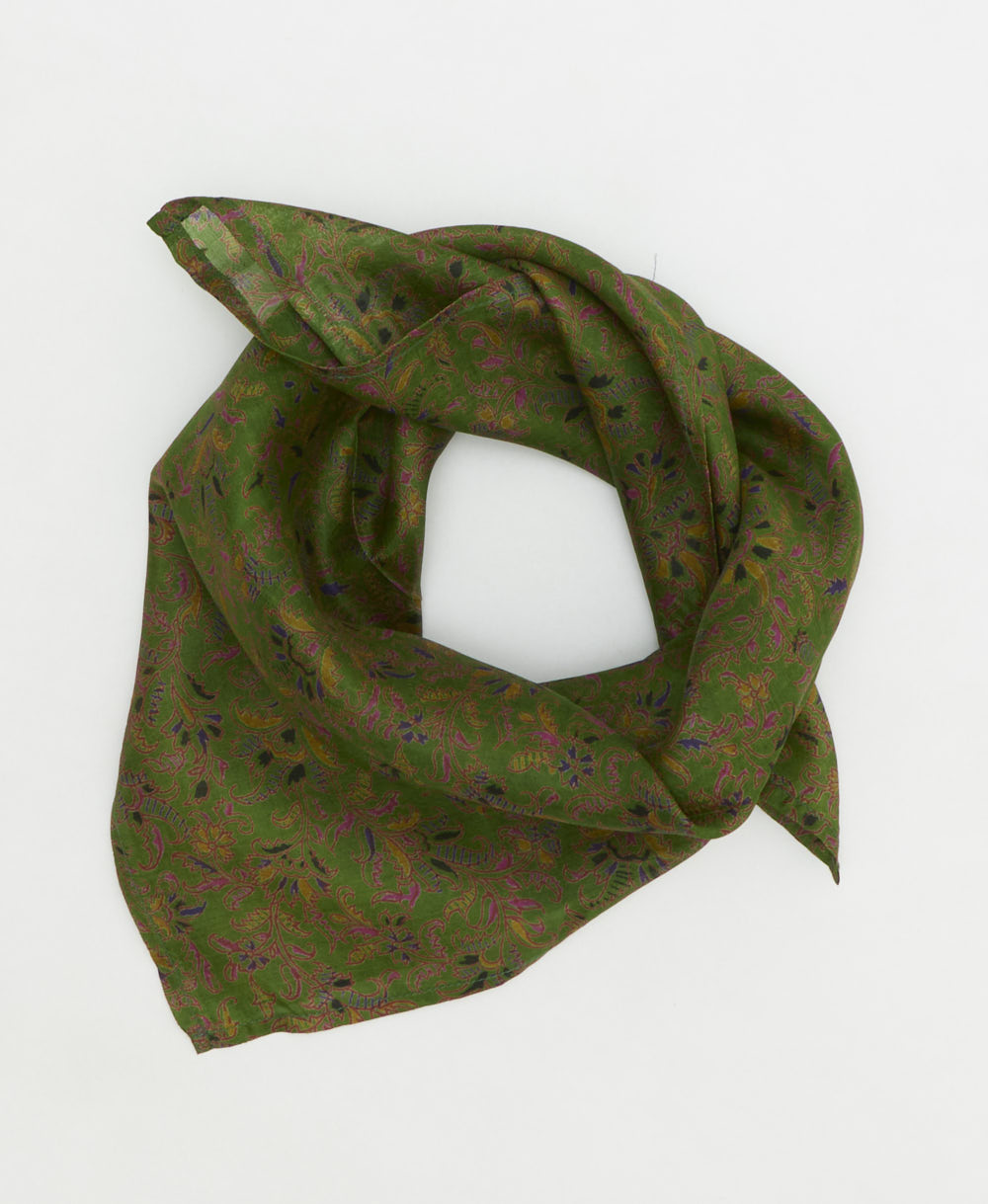 vintage silk scarf handmade from upcycled saris in India by women artisans