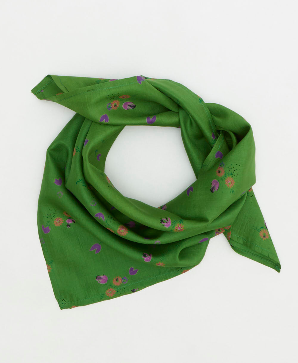 vintage silk scarf handmade from upcycled saris in India by women artisans