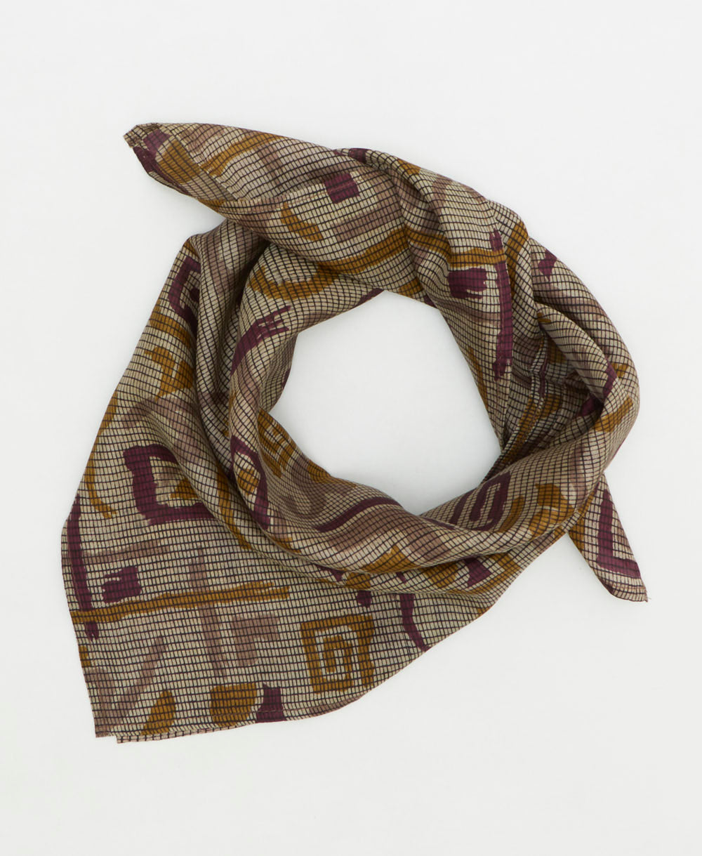 vintage silk scarf handmade from upcycled saris in India by women artisans