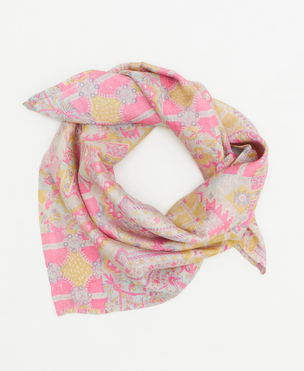 vintage silk scarf handmade from upcycled saris in India by women artisans