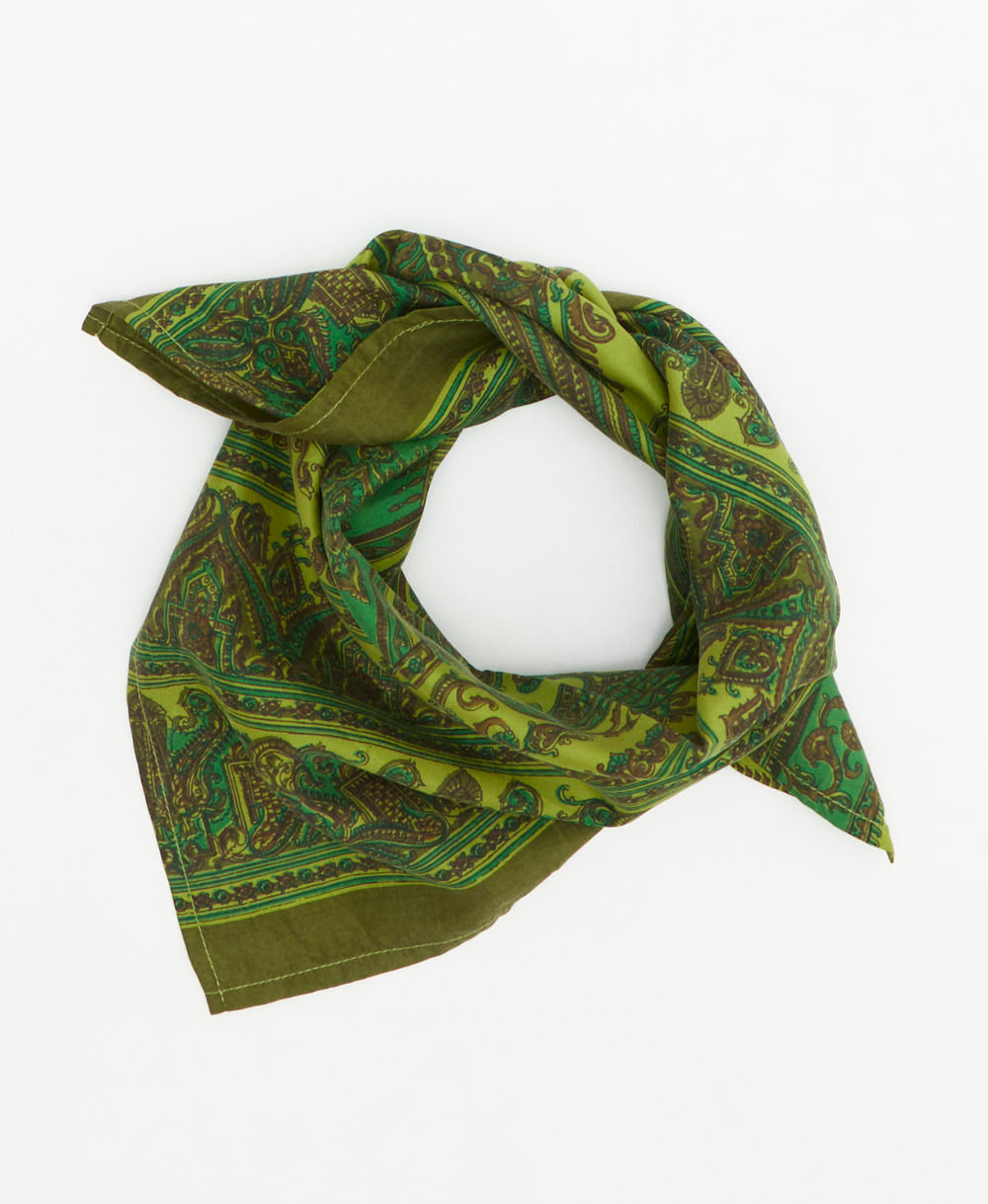 vintage silk scarf handmade from upcycled saris in India by women artisans