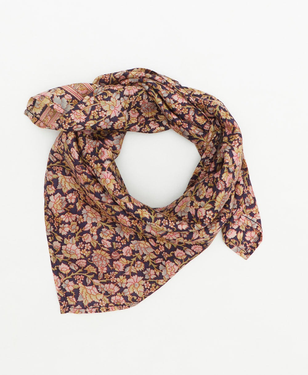 vintage silk scarf handmade from upcycled saris in India by women artisans