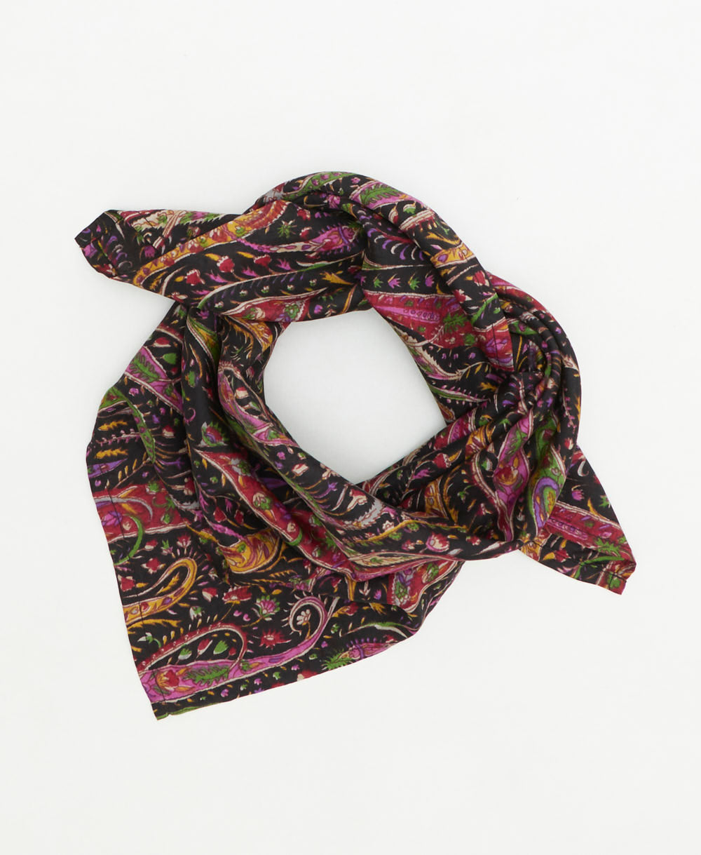 vintage silk scarf handmade from upcycled saris in India by women artisans